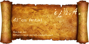 Ács Antal névjegykártya